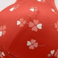 thumbnail image 5 of Sevevn Women's Non Steel Ring Style Printed Gathered Middle Button Breathable Underwear Daily Bra Red XXL Gift for Girls, 5 of 6