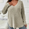 thumbnail image 5 of Usmixi Sweater for Women Plus Size Sweater for Women Fall Casual Cozy Soft Ladies Knitted Pullover Tunic Sweater Tops Winter Long Sleeve Solid Casual Sweater Tops, 5 of 6
