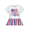 thumbnail image 4 of Girls Dress Independence Day Heart Stripe Letter Round Neck 7 Years, 4 of 6