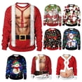 thumbnail image 2 of Jersey de fiesta de Navidad para hombre, sudaderas de cuello redondo con estampado muscular, ropa de regalo de Navidad, atuendo de pareja, ropa de calle de gran tamaño divertida, 2 of 4