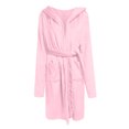 thumbnail image 2 of AOOCHASLIY Bath Robes for Women Clothes Winter Plush Robes Ladies Lengthened Shawl Bathrobe Long Sleeve Robe Hooded Coat, 2 of 4