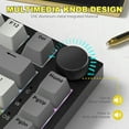 thumbnail image 3 of AK820 Mechanical Keyboard with CNC Knob Control,82Keys Gasket Mount Wired Gaming Keyboard,75% ANSI Layout,5 Sound Absorbing Foam,Hot-swappable,White Backlit,for PC,MAC (Grey), 3 of 8