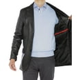Mens Black Leather Blazer Real Lambskin 3 BUTTON Coat Jacket