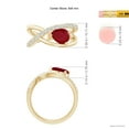 thumbnail image 4 of ANGARA Natural Criss Cross Pear Shaped 1.15 ct Ruby Ring with Diamond Accents in 14K Yellow Gold for Women (Size-8x6mm) | July Birthstone, Anniversary, Jewelry Gift for Women | Natural Ruby Ring, 4 of 9