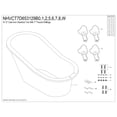 thumbnail image 3 of Aqua Eden NHVCT7D653129B8 61-Inch Cast Iron Oval Single Slipper Clawfoot Tub (7-Inch Faucet Drillings) in White/Brushed Nickel, 3 of 5