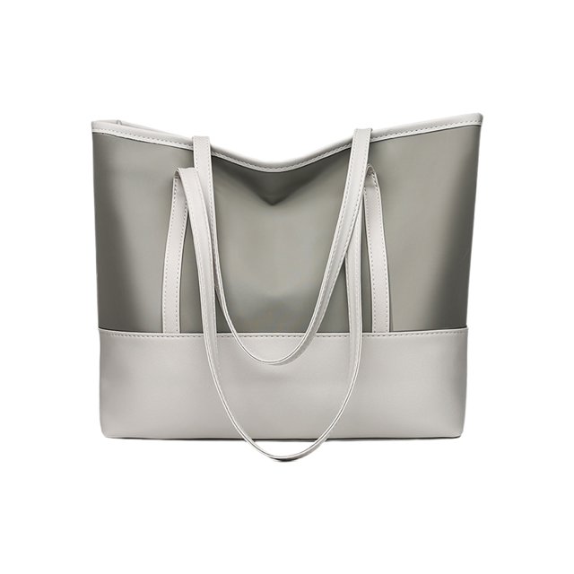 Bolso Grande de Bolsa de Mujer Bolso de Hombro de Gran Capacidad Bolso de Tela de Oxford Empalme de Cuero Suave Bolso Grande