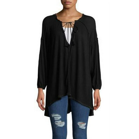 FREE PEOPLE $68 Womens New 1209 Pink Henley Long Sleeve Jewel Neck Top M B B