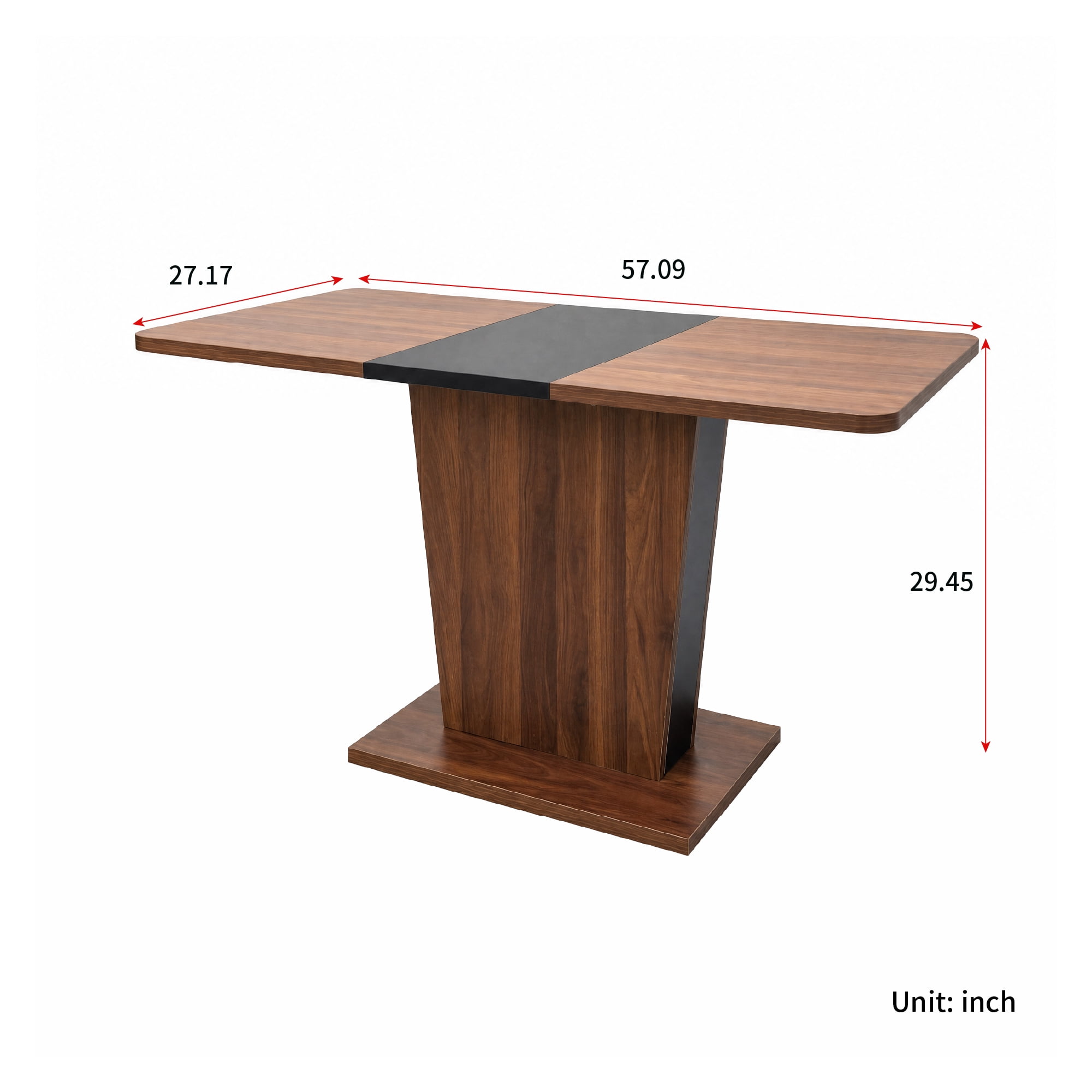 Mintazer Extendable Dining Table, Expandable Pedestal Kitchen Table for Small Space for Dining Room Apartment, Walnut Brown