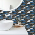 thumbnail image 4 of 6Sheets Self Adhesive Tiles Stickers Blue Brown Gray Marbling Wall Decals 11.8x5.9inch Waterproof Peel and Stick Backsplash Mosaic Brick Wallpaper, 4 of 7