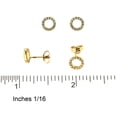 thumbnail image 3 of 18K Solid Yellow Gold Zirconia Circle Post Earrings, 3 of 4