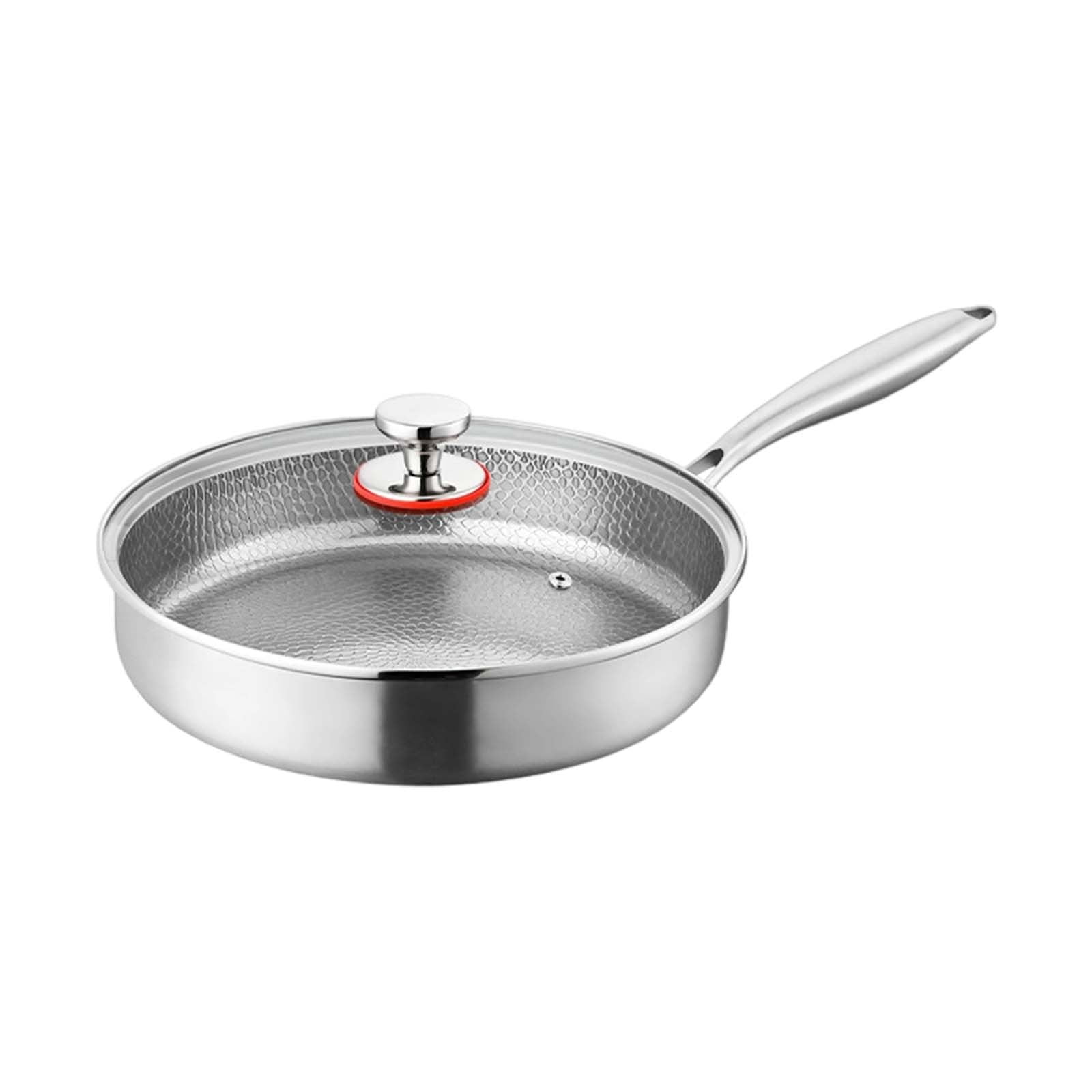 Titanium Non Stick Frying Pan, Advanced Scratch Resistant Cookware Without Coating, Ultra-Durable Pure Nonstick Skillet with Lid,Compatible for Gas Ceramic & Electric Cooktops