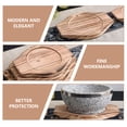 thumbnail image 2 of 4 Pcs Stone Pot Holder Wooden Tray Coasters Wear-resistant Tabletop Casserole Kitchen Supply Household Mat Accessory, 2 of 6