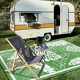 thumbnail image 2 of Findosom 6'x9' Outdoor Rug Patios Rug Waterproof RV Outdoor Rug Camping Rugs Reversible Plastic Straw Rug Large Outdoor Mat Outdoor Area Rug for Camping,Balcony Apartment,Patio,Picnic,Beach Green, 2 of 13