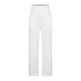 thumbnail image 4 of HAPIMO Women's Loose Pants for Girls Fall Solid Color Sweatpants Pockets Teens High Waist Straight Leg Pants Business Casual Trousers Spring Workout White L, 4 of 5