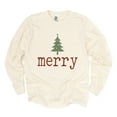 thumbnail image 6 of Merry Christmas Tree Stars - Women's Garment Dyed Long Sleeve Graphic T-Shirt, 6 of 11