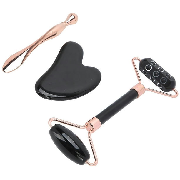Facial Germanium Roller Massager Face Gua Sha Scraping Board Eye Cream Spoon Set