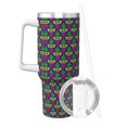 thumbnail image 2 of Picia Mardi Gras Carnival3 Pattern 40oz Ice Bully Insulated Tumbler with Handle, Double-Wall Stainless Steel Cup, Leak-Proof Lid and Straw, 2 of 8