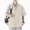 Beige, variant on VgaVtl Mens Collared Shirt Elbow-Length Summer Oversized Button Solid Color Casual Mens Tops Everyday Breathable