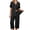 Black, variant on Pajama Sets for Women Notch Knit Top and Capri Pants Pjs Soft Lounge Sets, 2 Piece, Sizes M-3X