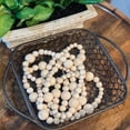 thumbnail image 2 of Wooden Bead Garland 7 ft Rustic Farmhouse Decor Natural Wood Christmas Tree Bead Garland Holiday Decorations Boho Decor String Paintable Dyeable Wooden Beads Natural Wooden Beads, 2 of 8