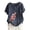 Navy, variant on Womens Linen Shirts Short Sleeve Crew Neck Tee Floral Print Vintage Loose Fit Blouses Navy S