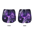 thumbnail image 3 of Gukieu Purple Pattern White Tiger Print Women's Sports Shorts with Drawstring Elastic Waistband for Running, Yoga, Fitness-Large, 3 of 7