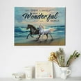 thumbnail image 4 of Horse Wall Art White & Black Horse Pictures Wall Decor Beach Coast Canvas Artwork Painting Motivational Inspirational Quotes Framed Poster Print for Home Living room Bedroom Bathroom Office 12"X16", 4 of 6