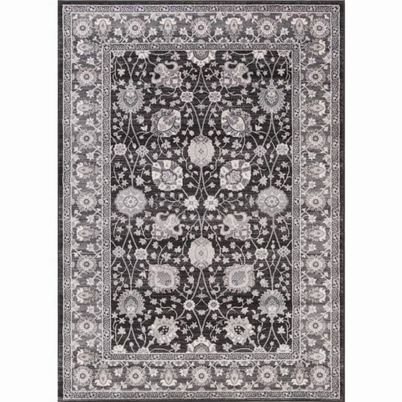 Concord Global Trading Concord Global Lara Val Area Rug Black/Ivory 2'7" x 4' 3' x 5' Rectangle