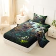 thumbnail image 2 of Metsweet Jungle T-Rex Twin Sheets 3pcs, Animal Dinosaurs Bedding, Green Brown,1 Fitted Sheet, 1 Flat Sheet and 1 Pillowcase, 2 of 5