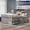 Gray+Solid Wood+MDF+Full, variant on HMYG Twin Size Captain Platform Bed Frame with Storage Bookcases and Shelves,Four Drawers,White