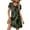 Army Green, variant on Womens Petite Dresses Summer Casual Floral Sundresses Loose Fit Short Sleeve Mini Dress Vacation V Neck Cover Up Dress Khaki XL