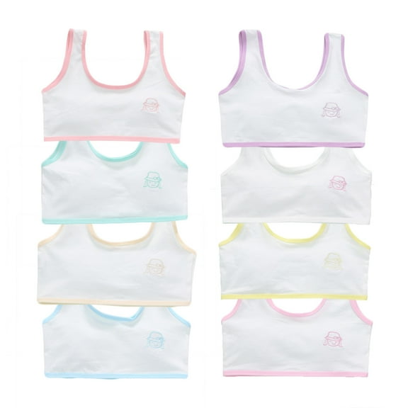 Girls Seamless Training Bras Thin Cotton Breathable Lightly TrainerNo Wire Training Bras for Women Teens 7-13 Years