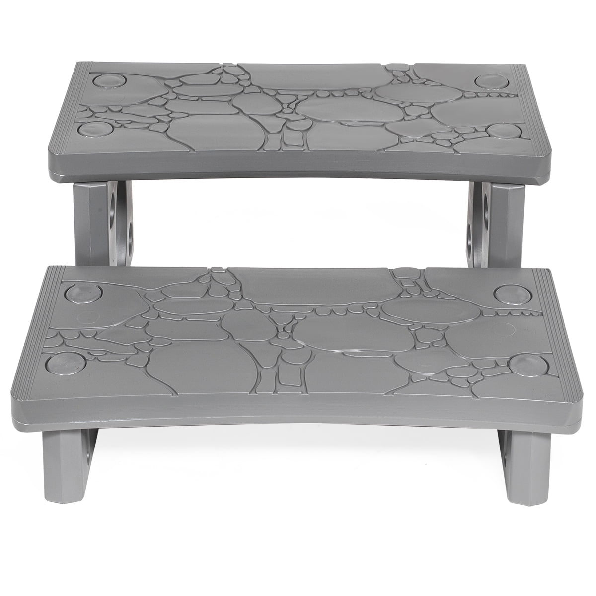 XtremepowerUS Spa and Hot Tub Step, Universal Camper Step, Anti-Slip, Hot Tub Step Gray