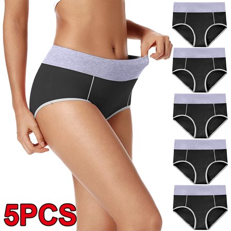 

5PCS Cotton High Waist Full Coverage Panties