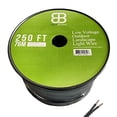 thumbnail image 1 of Dripstone Low Voltage 12AWG 2Core Outdoor Light Parallel Flat-Twin Bare Copper Wire Landscape Lighting Cable 12/2 (250ft), Black (600021), 1 of 2