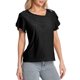 thumbnail image 1 of Tamaño Más Suelto Ajuste Camisetas para las Mujeres con Cuello en V de Manga Corta Suelta Camisa Superior, Poliéster, 1 of 5