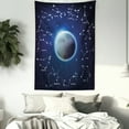 thumbnail image 3 of Astronomy Tapestry, Zodiac Signs and Constellations Around Moon, Wall Hanging for Bedroom Living Room Dorm Decor, 60W X 80L Inches, Night Blue Dark Night Blue Grey Teal Baby Blue, by Ambesonne, 3 of 5