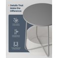 thumbnail image 4 of 2 Tier Round Side Table With Storage Basket U Shaped Support Nightstand For Living Room Bedroom, 4 of 6