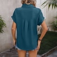thumbnail image 4 of Gamivast Button Down Shirts for Women Collared Short Sleeve Business Casual Work Tops Loose Fit Subtle Striped Texture Soft Breathable Professional Summer Tops, 4 of 6