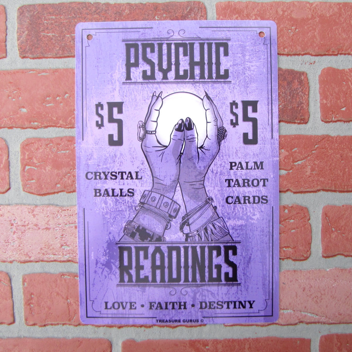 Metal $5 Psychic Reading Sign Card Crystal Ball Plaque Man Cave Wall Decor - Walmart.com