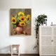 thumbnail image 4 of Pintura al óleo de girasol por números, bricolaje, pintada a mano sobre lienzo, arte de pared, regalo sin marco Tmvgtek Arte deco, 4 of 9