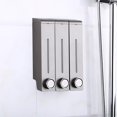 thumbnail image 4 of Wall Mounted Bathroom Shampoo Dispenser Set, 3 Chambers included, used to hold Grey, 4 of 8