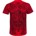 thumbnail image 2 of Sakkas Vines and Fleur De Lis Metallic Silver Embossed Cotton Mens T-Shirt - Red - Large, 2 of 2