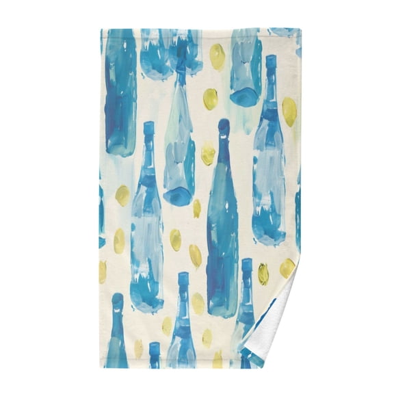 Pure Cotton Face Towel 16x28 Inches Hand Towel Bath Towel Hand Bath Towels Soft Good Water Absorption for Washing Face Wiping Face Blue Bottle