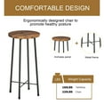 thumbnail image 4 of VECELO 3-Piece Bar Table Set with 2 Stools, Space Saving Round Pub Table Set for Breakfast Nook, Bistro, Dining Room, Kitchen, Brown, 4 of 8