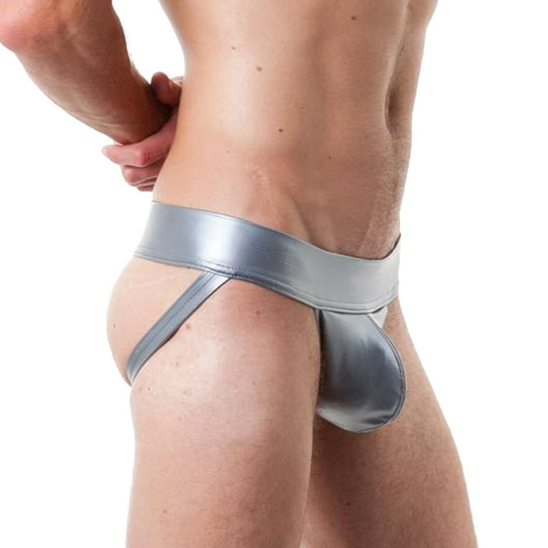 Mens Underwear Boxer Briefs Hot Thongs Underwear Leather Jockstrap Trunks 