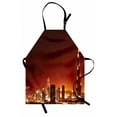 thumbnail image 1 of Landscape Apron Arabic Dubai Downtown with Cityscape Skyscrapers Sunset Middle East City Photo, Unisex Kitchen Bib Apron with Adjustable Neck for Cooking Baking Gardening, Multicolor, by Ambesonne, 1 of 3