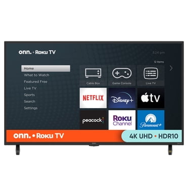 onn. 43” Class 4K UHD (2160P) LED Roku Smart TV HDR (100012584)