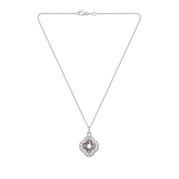 AlKhalil- Elegant Floral Necklace with Pink Gems Pendant