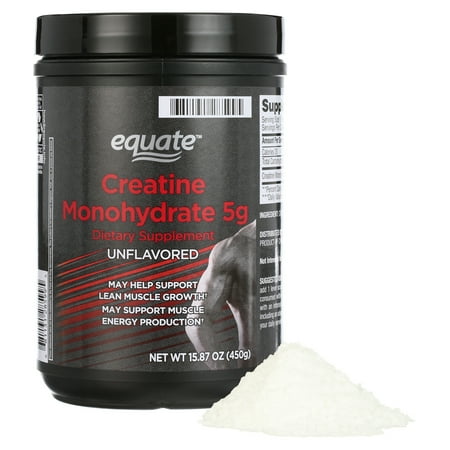 Equate Creatine Monohydrate Dietary Supplement, Unflavored, 5 g, 15.87 oz